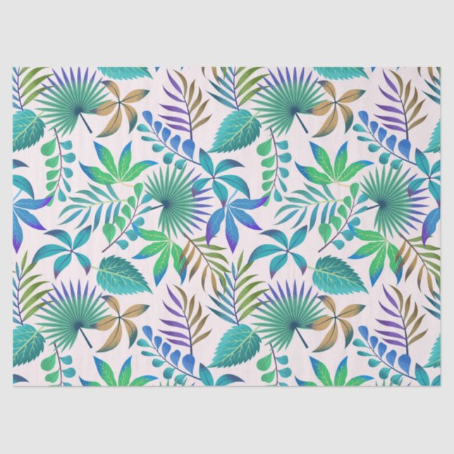 Papel De Seda Patrón de hojas tropicales (Anverso)