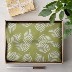 Papel De Seda Patrón de hojas verdes lima decorativas