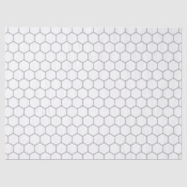 Papel De Seda Patrón De Honeycomb Geométrico Con Clásico Blanco