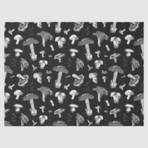 Papel De Seda Patrón de hongo del bosque Gris oscuro