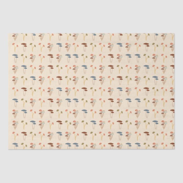 Papel De Seda Patrón de hongos (Anverso)