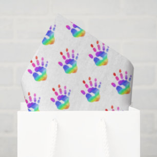 Papel De Seda Patrón de huella de mano arco iris Niños Diversión
