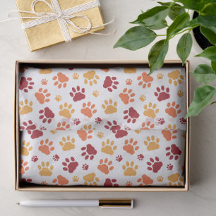 Papel De Seda Patrón de Huellas de Pata Divertidas