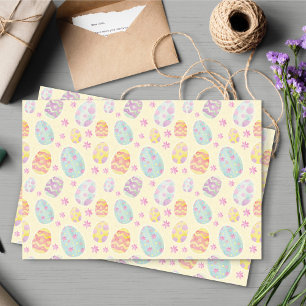 Papel De Seda Patrón de Huevo de Pascua pintado de color de agua