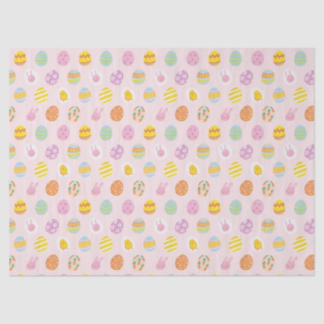 Papel De Seda Patrón de Huevos de Pascua Pastel Cute (Anverso)