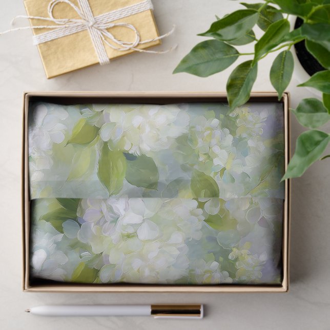 Papel De Seda Patrón de Hydrangea de Painterly (Regalo )