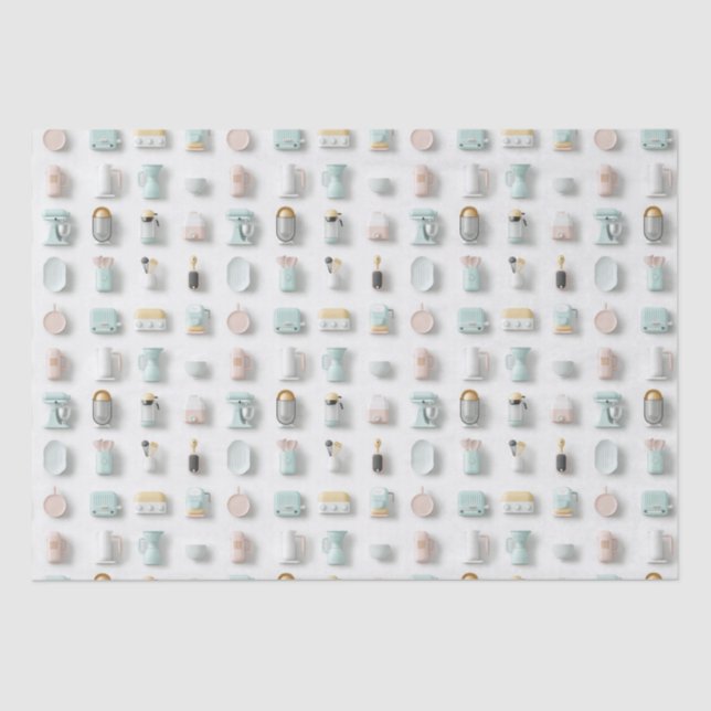 Papel De Seda Patrón de iconos de gadget de cocina (Anverso)