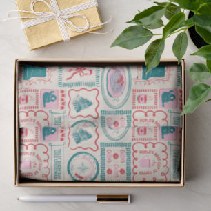 Papel De Seda Patrón de iconos de vacaciones de Elf