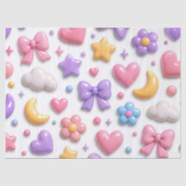 Papel De Seda Patrón de iconos pastel de dulces lindos