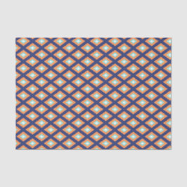 Papel De Seda Patrón de Ikat tribal azul y Naranja