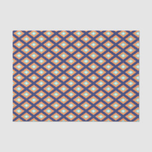 Papel De Seda Patrón de Ikat tribal azul y Naranja