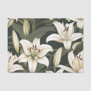 Papel De Seda Patrón de ilias blancas