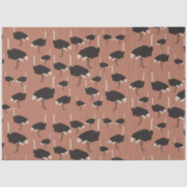 Papel De Seda Patrón de Ilustracion de aves de avestruz