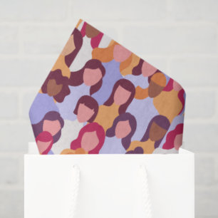 Papel De Seda Patrón de ilustración de mujeres diversas