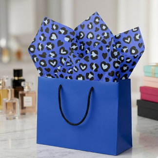 Papel De Seda Patrón de impresión chic de leopardo azul de anima