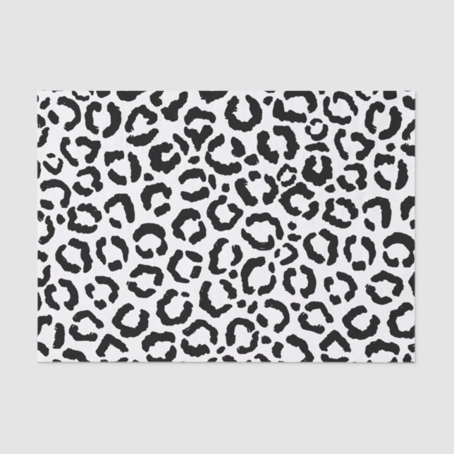 Papel De Seda Patrón de impresión de animales del Leopardo Blanc (Anverso)