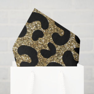 Papel De Seda Patrón de impresión de animales del leopardo dorad
