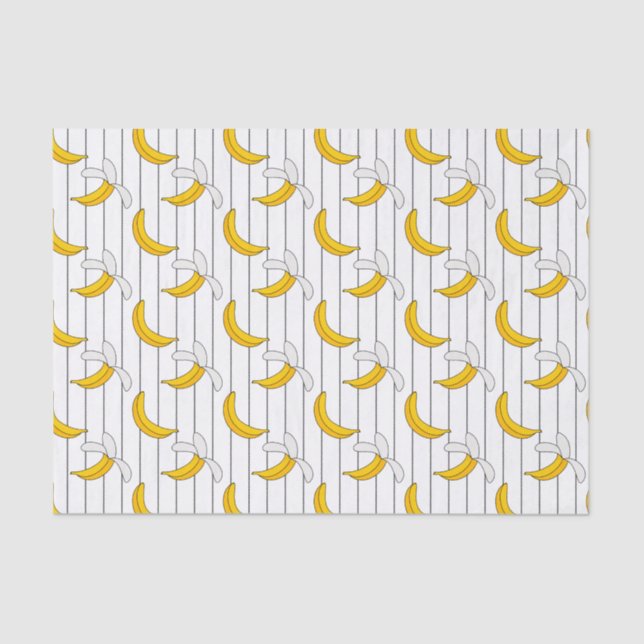 Papel De Seda Patrón de impresión de bananas y rayas (Anverso)