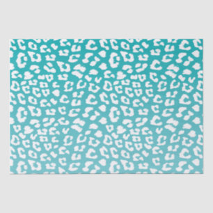 Papel De Seda Patrón de impresión de leopardo de color turquesa