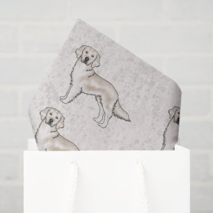 Papel De Seda Patrón de impresión de perro Retriever dorado crem