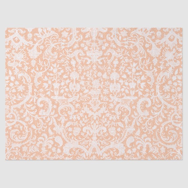 Papel De Seda Patrón de impresión francesa de encaje blanco anti (Anverso)