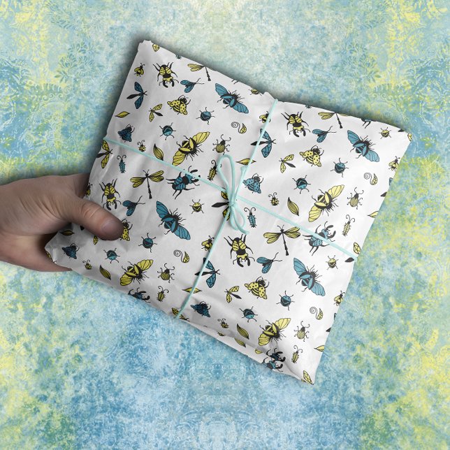 Papel De Seda Patrón de insectos | Blanco (Subido por el creador)