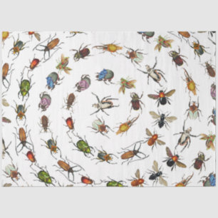 Papel De Seda Patrón de insectos y bichos de época