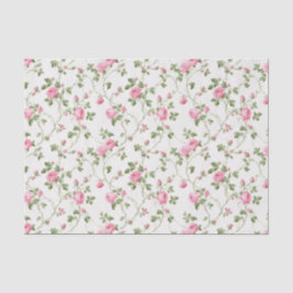 Papel De Seda Patrón de jardín de cabaña rosa floral