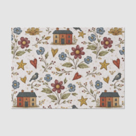 Papel De Seda Patrón de jardín de corazones de cabaña popular