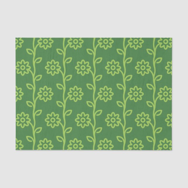 Papel De Seda Patrón de jardín de flores planas (Anverso)