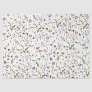Papel De Seda Patrón de jardín de flores silvestres