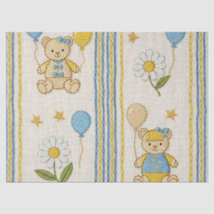 Papel De Seda Patrón de jardín de margaritas de osito de peluche
