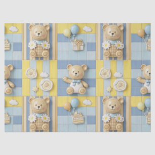 Papel De Seda Patrón de jardín de margaritas de osito de peluche