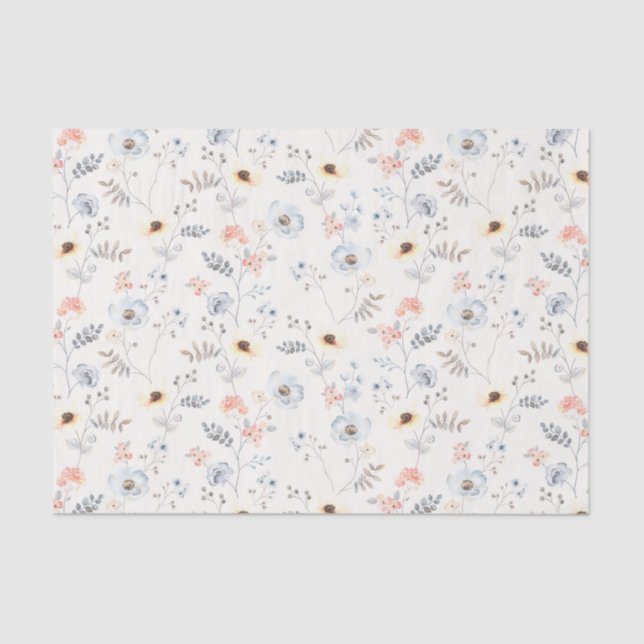 Papel De Seda Patrón de jardín floral de la amapola (Anverso)