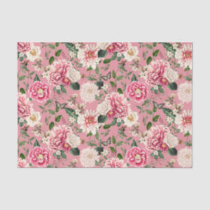 Papel De Seda Patrón de jardín floral gris oscuro