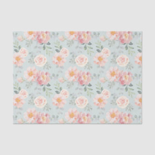 Papel De Seda Patrón de jardín rosa rosa pastel
