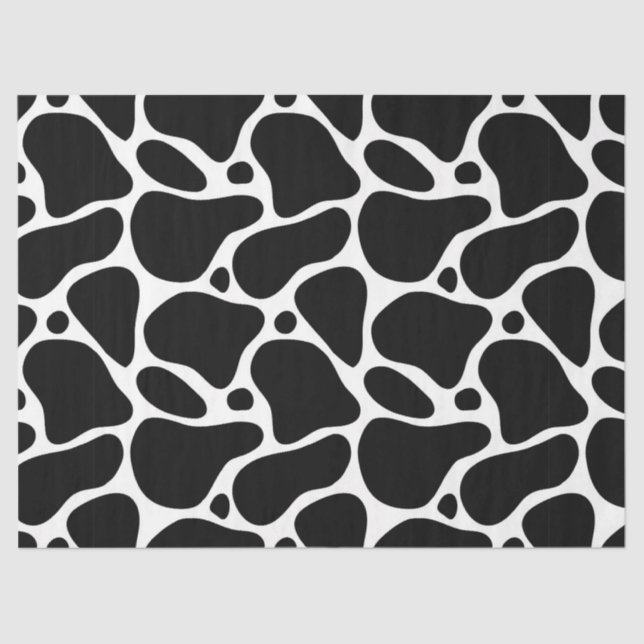 Papel De Seda Patrón de jirafa blanco y negro (Anverso)