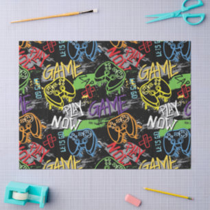 Papel De Seda Patrón de juego de grafiti neón