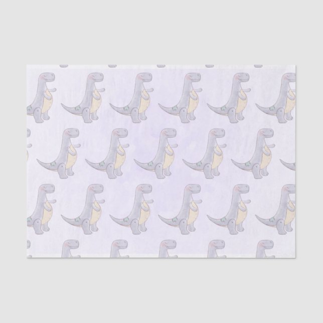 Papel De Seda Patrón de juguete de dinosaurio tiranosaurio puro (Anverso)