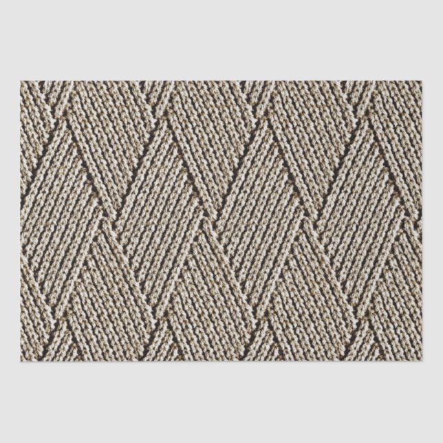 Papel De Seda Patrón de Knit de diamante de chocolate de leche (Anverso)