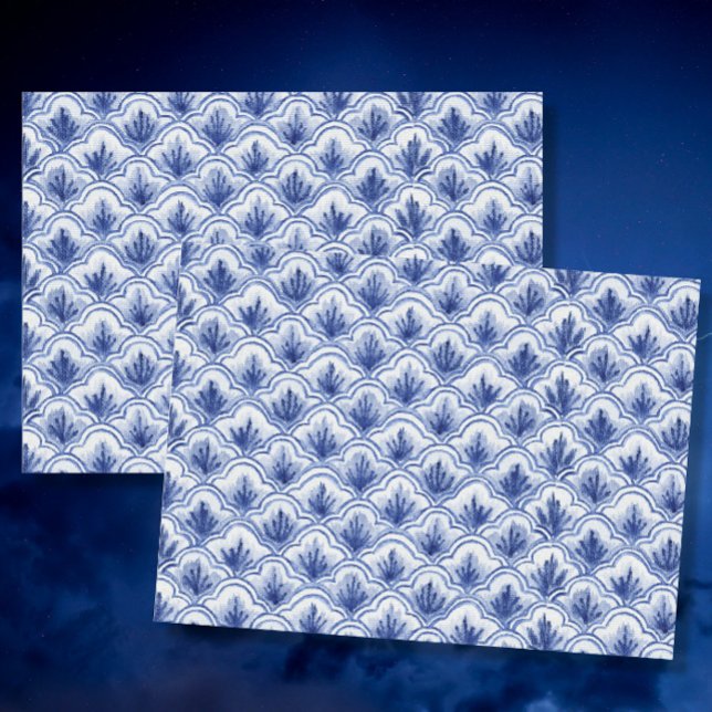 Papel De Seda Patrón de la cubierta de cosecha china azul y blan (Subido por el creador)