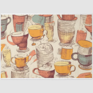 Papel De Seda Patrón de la efímera del café Affogato