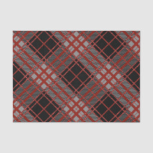 PAPEL DE SEDA PATRÓN DE LA PLACA DE LA PLACA GRIS ROJA NEGRA