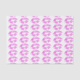 Papel De Seda Patrón de labios rosados de Purpurina