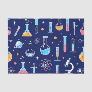 Papel De Seda Patrón de laboratorio de ciencias colorido y moder