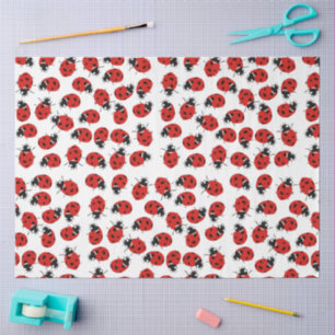Papel De Seda Patrón de Ladybug Rojo y Negro