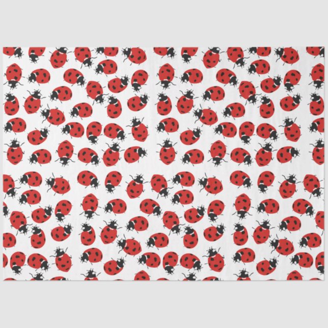 Papel De Seda Patrón de Ladybug Rojo y Negro (Anverso)