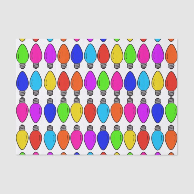 Papel De Seda Patrón de lámparas de navidad (Anverso)