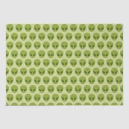Papel De Seda Patrón de las cabezas de Alien Verde Cuaderno