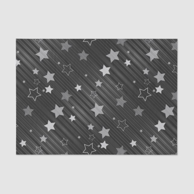Papel De Seda Patrón de las estrellas negras (Anverso)